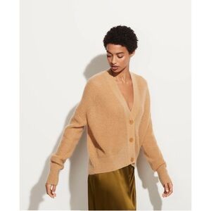 Vince Mohair Open Stitch Cardigan in Straw